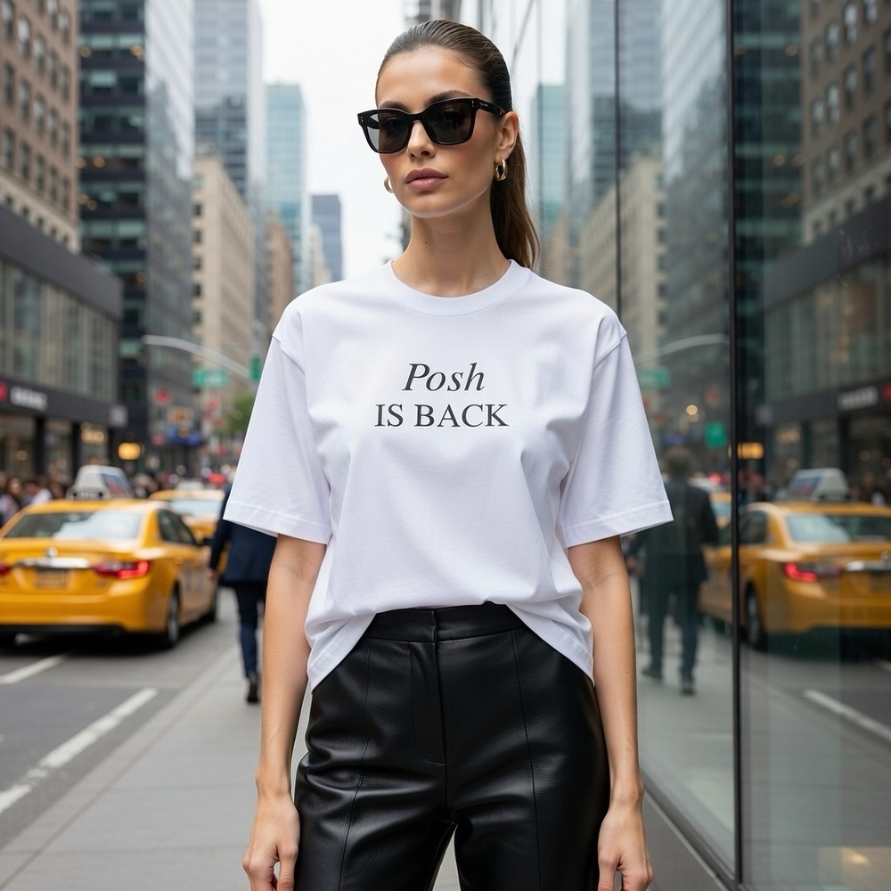 Victoria Beckham White Tee - Posh Is Back -Unique Rare Size Small Tshirt VVB Top